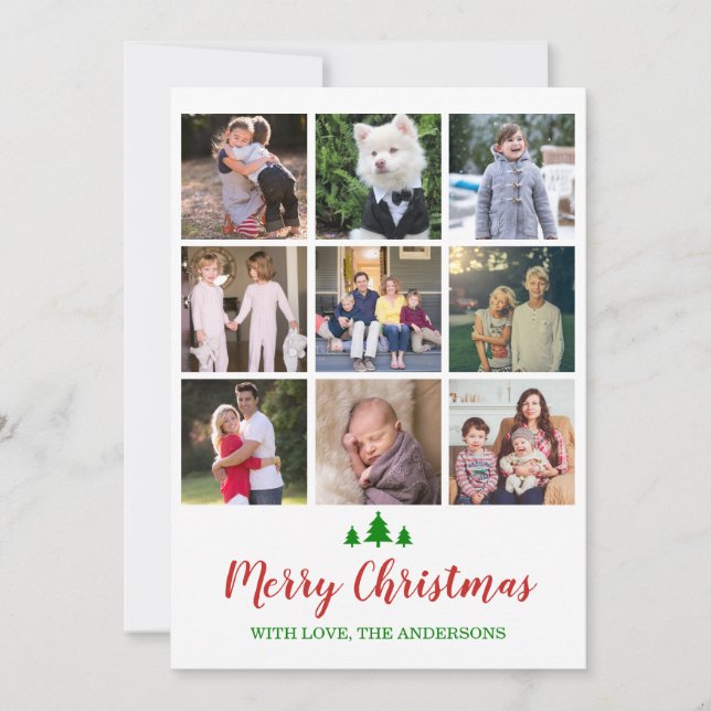 Merry Christmas Year in Review 12 Photo Collage Holiday Card (Front)