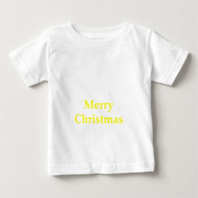 Merry Christmas Yellow The MUSEUM Zazzle Gifts Baby T-Shirt (Front)