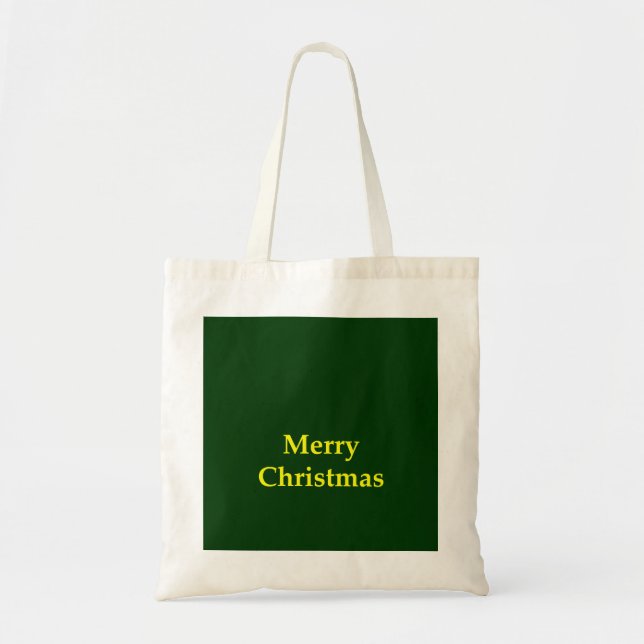 Merry Christmas Yellow The MUSEUM Zazzle Gifts Large Tote Bag (Front)