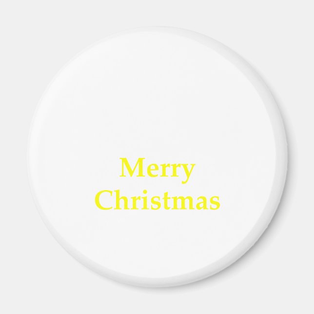 Merry Christmas Yellow The MUSEUM Zazzle Gifts Magnet (Front)