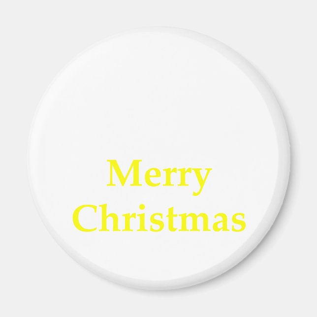 Merry Christmas Yellow The MUSEUM Zazzle Gifts Magnet (Front)