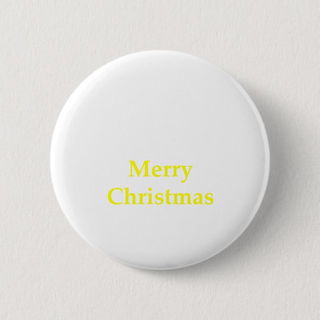 Merry Christmas Yellow The MUSEUM Zazzle Gifts Pinback Button (Front)