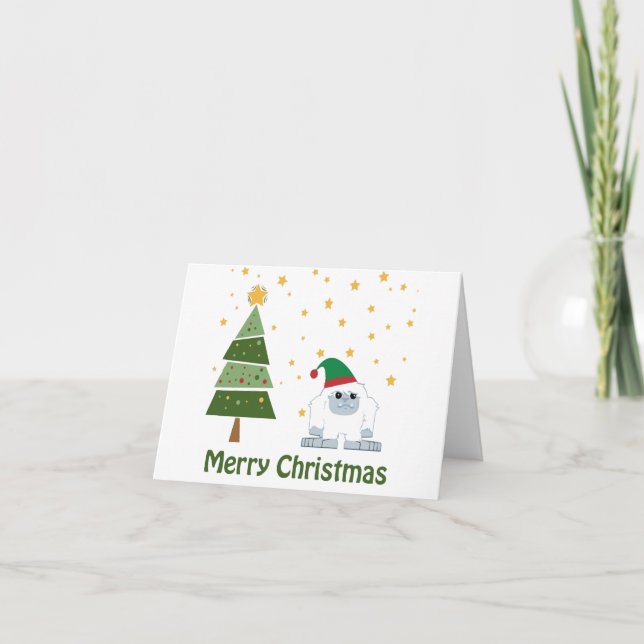 Merry Christmas Yeti Holiday Card (Front)