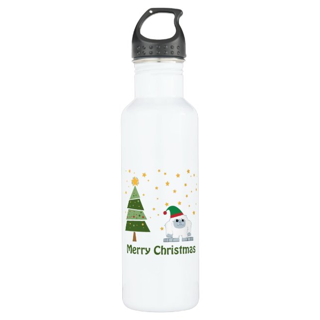 Merry Christmas Yeti Water Bottle (Front)