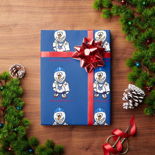 Merry Christmas Yo, Rapper Snowman Wrapping Paper (Holiday Gift)