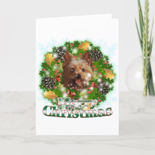 Merry Christmas Yorkie Holiday Card