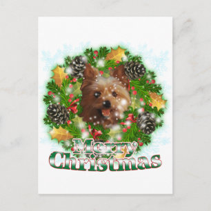 Merry Christmas Yorkie Holiday Postcard