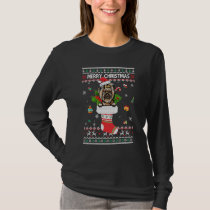 Merry Christmas Yorkie In Sock Dog Funny Ugly Xmas T-Shirt