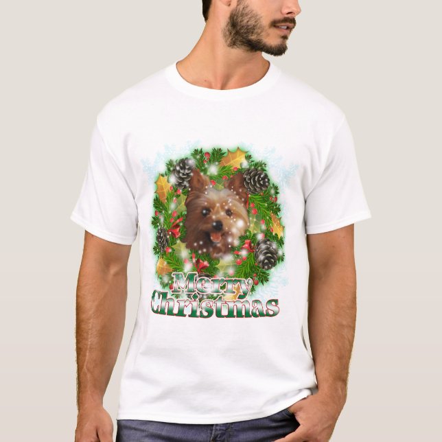 Merry Christmas Yorkie T-Shirt (Front)