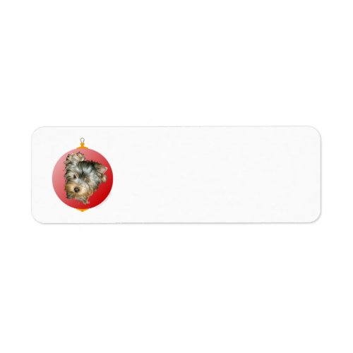 Merry Christmas Yorkshire Terrier Label