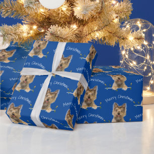 Merry Christmas Yorkshire Terrier On Tinsel Wrapping Paper