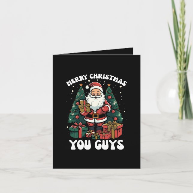 Merry Christmas You Guys Santa Claus Thank You Card (Front)