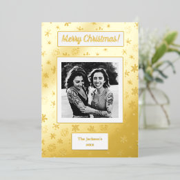 Merry Christmas! Your Photo & Family Names & Year Foil Holiday Card
