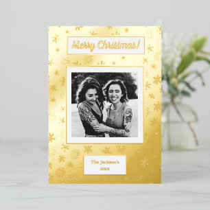 Merry Christmas! Your Photo & Family Names & Year Foil Holiday Card