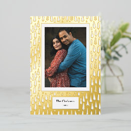 Merry Christmas! Your Photo & Family Names & Year Foil Holiday Card