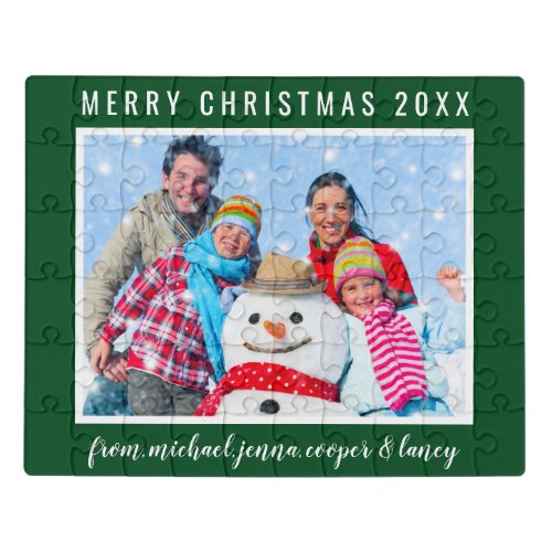 Merry Christmas  Your Photo  Your Message Jigsaw Puzzle