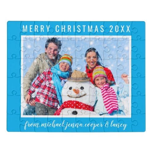 Merry Christmas  Your Photo  Your Message Jigsaw Puzzle