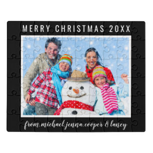 Merry Christmas Your Photo Your Message Jigsaw Puzzle