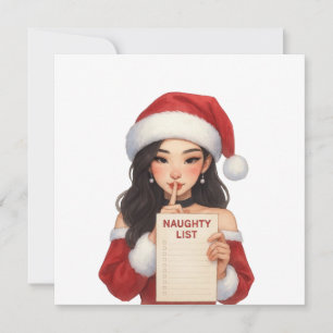 Merry Christmas You're On My Naughty List Cute Card