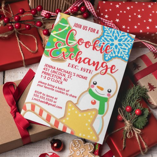 Merry Christmas  Yummy Cookie Exchange Invitation