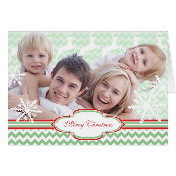 Merry Christmas Zig Zag Pattern Your Photo Cards