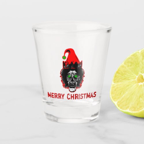 Merry Christmas Zombie Elf Shot Glass