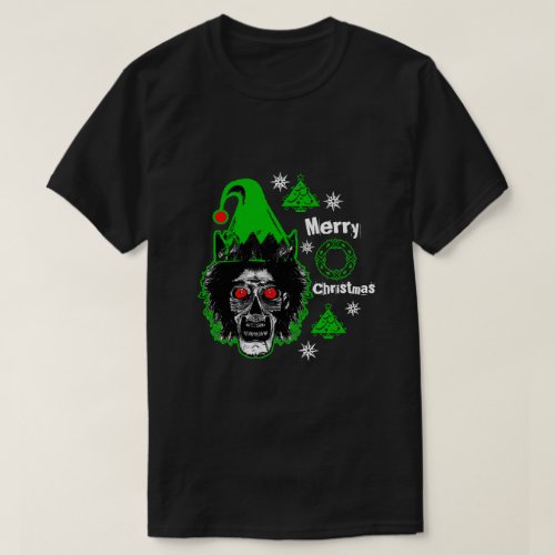 Merry Christmas Zombie Red Eyes Style 2 T_Shirt