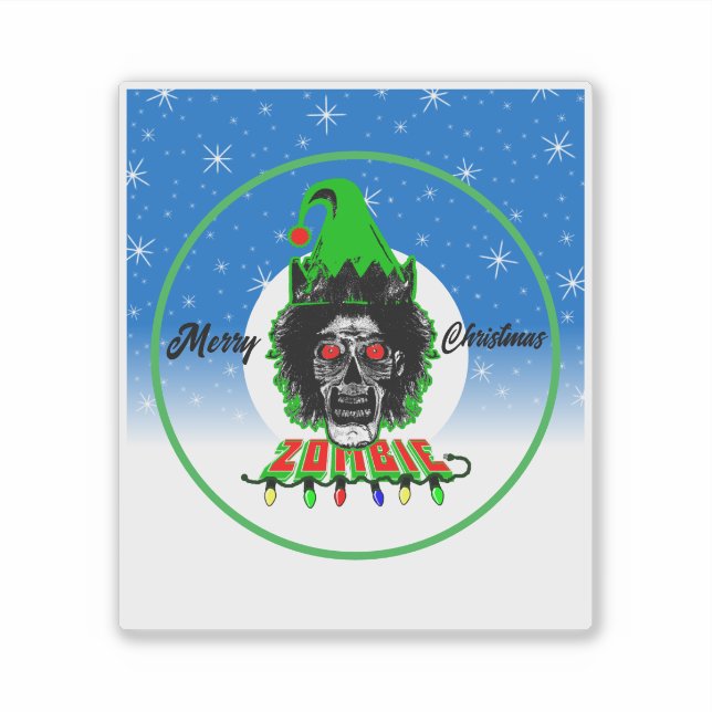 Merry Christmas Zombie Sticker (Front)