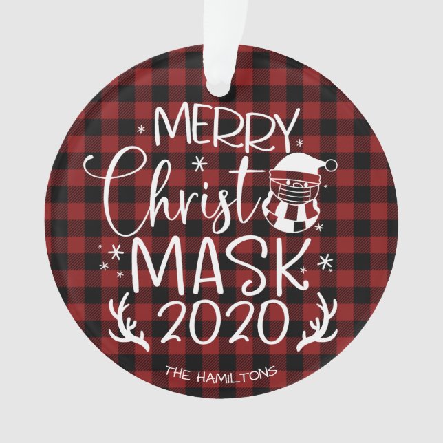 Merry ChristMask 2020 Cute Funny Covid Ornament (Front)