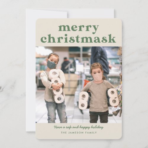 Merry Christmask Pine Card