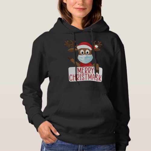 Merry Christmask Reindeer Face Mask Funny Christma Hoodie