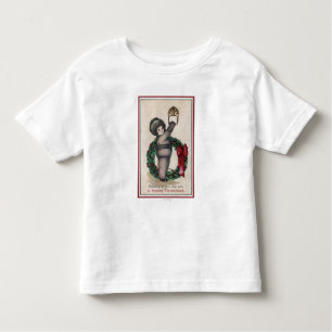 Merry ChristmasKid Knocking with a Wreath Toddler T-shirt