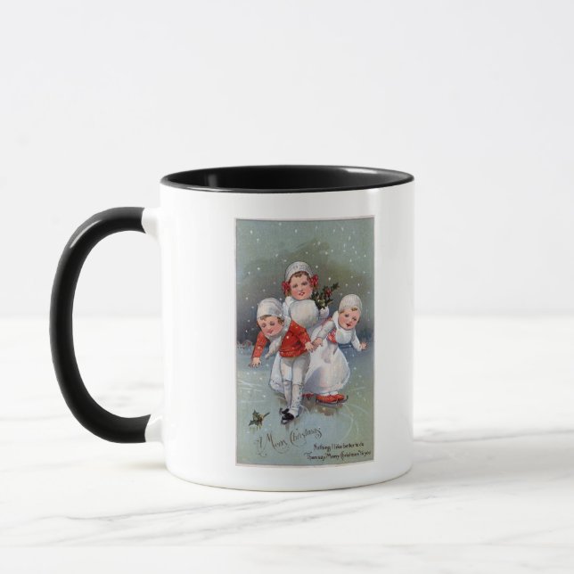 Merry ChristmasLittle Kids Ice Skating Mug (Left)