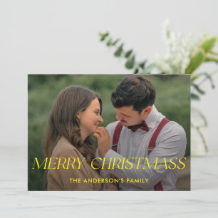 Merry Christmass Family Photo Name Holiday Card