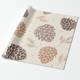 Merry Christmass pine corn Leaves tree Botanical W Wrapping Paper