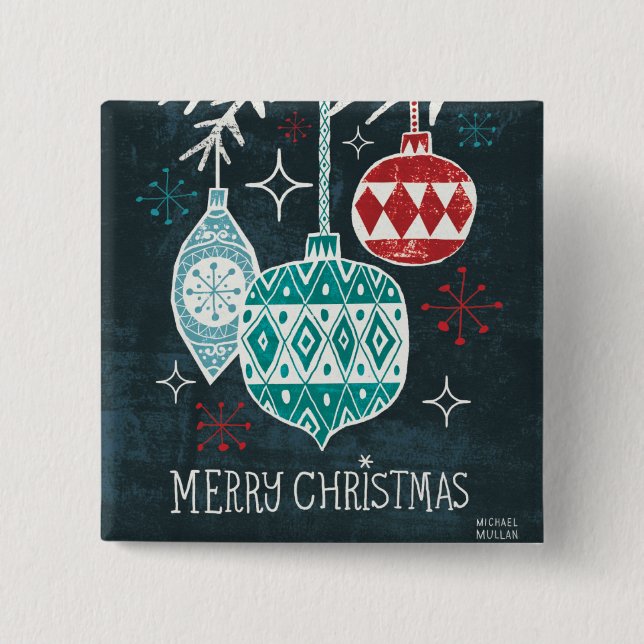 Merry Christmastime Ornaments Button (Front)