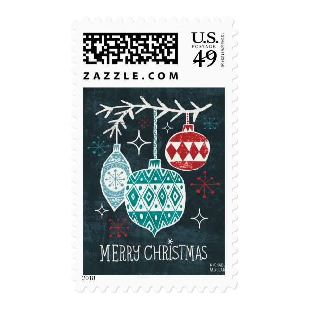 Merry Christmastime Ornaments Postage