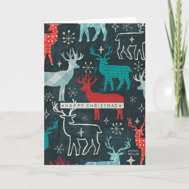 Merry Christmastime Reindeer Holiday Card (Front)