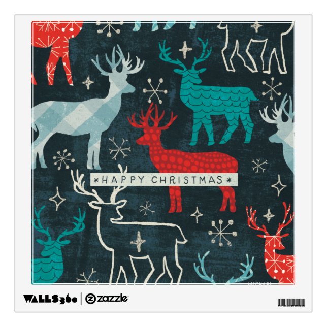 Merry Christmastime Reindeer Wall Decal (Front)