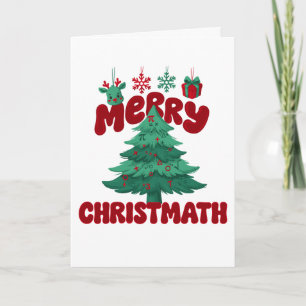 Merry Christmath Christmas Math Teacher Pi Tree Holiday Card