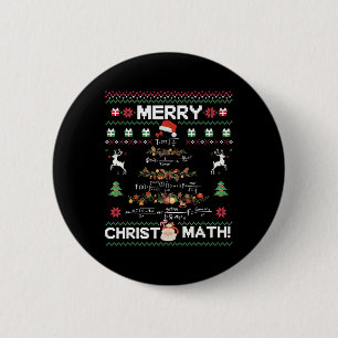 Merry Christmath Funny Christmas Math Tree Student Button