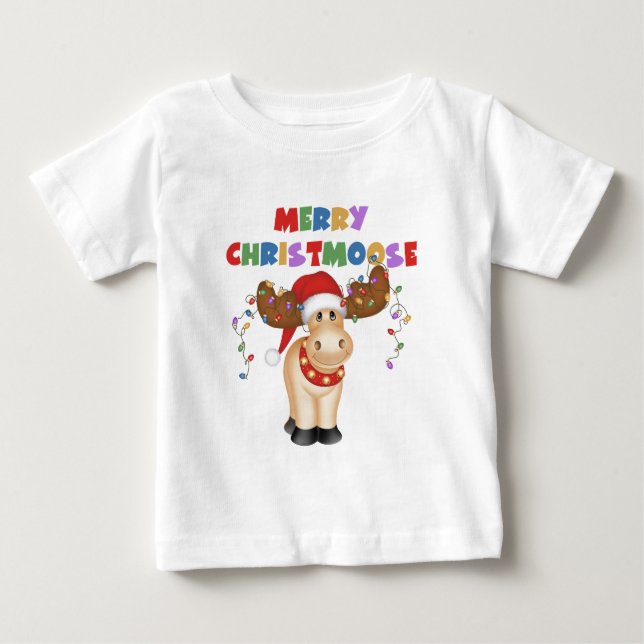 Merry Christmoose Christmas Baby T-Shirt (Front)