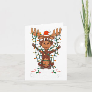 Merry Christmoose Christmas Mooses Xmas Tree Light Card
