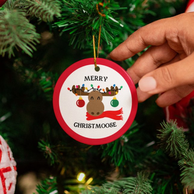 Merry Christmoose Funny Christmas Metal Ornament (Creator Uploaded)