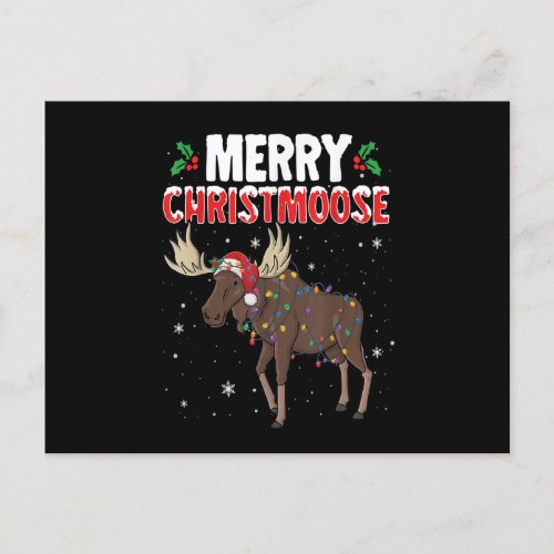 Merry Christmoose Funny Christmas Moose Santa Xmas Postcard