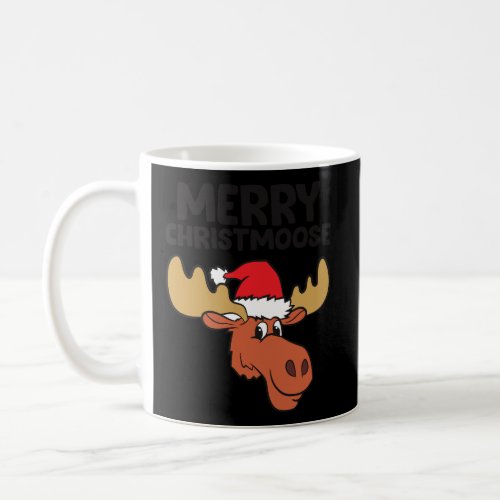 Merry Christmoose Funny Moose Christmas Hat Moose Coffee Mug