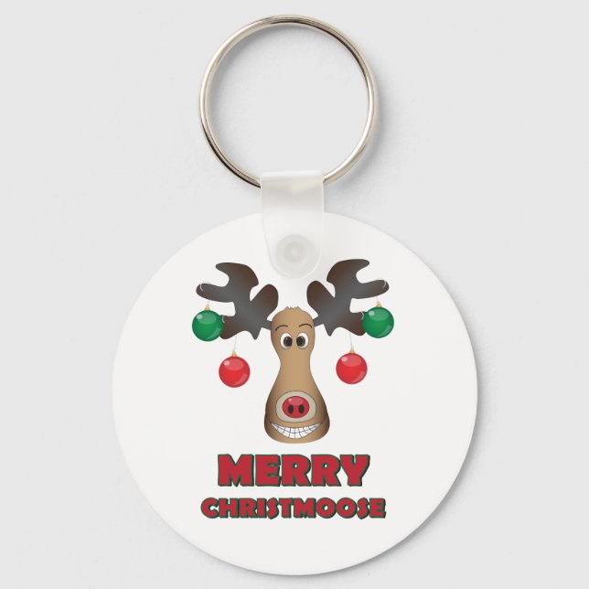 Merry Christmoose! Keychain (Front)