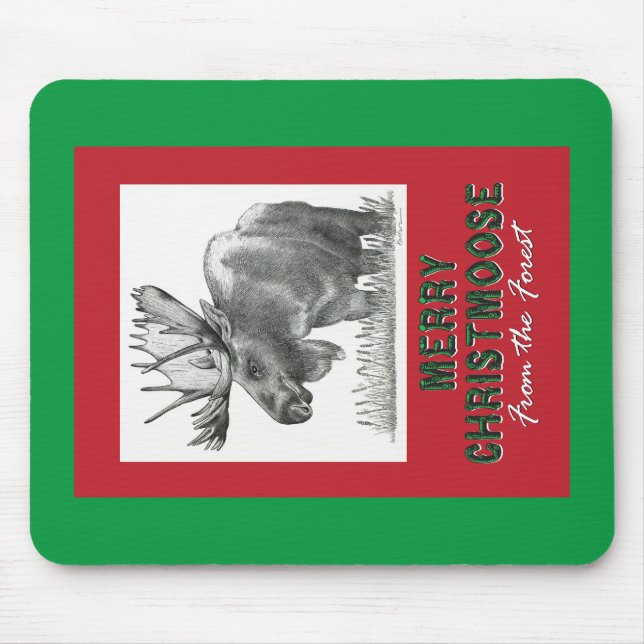 Merry Christmoose Mouse Pad (Front)