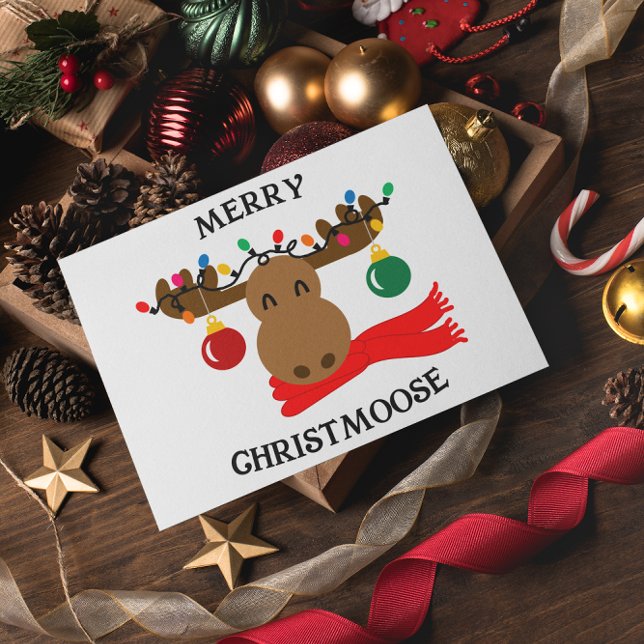 Merry Christmoose Personalized Christmas Card (Creator Uploaded)