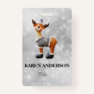 Merry Christmoose wearing a hat   Badge